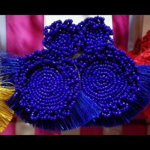 Wide-Tassel Earrings